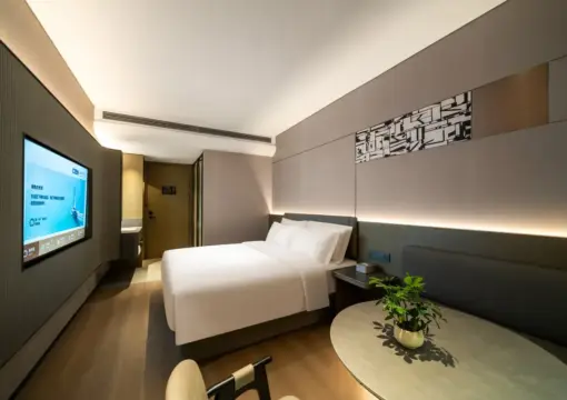 Jingya Superior King Room (Whole-House Smart Fresh Air System, 65-Inch Screen Casting TV, Minibar)